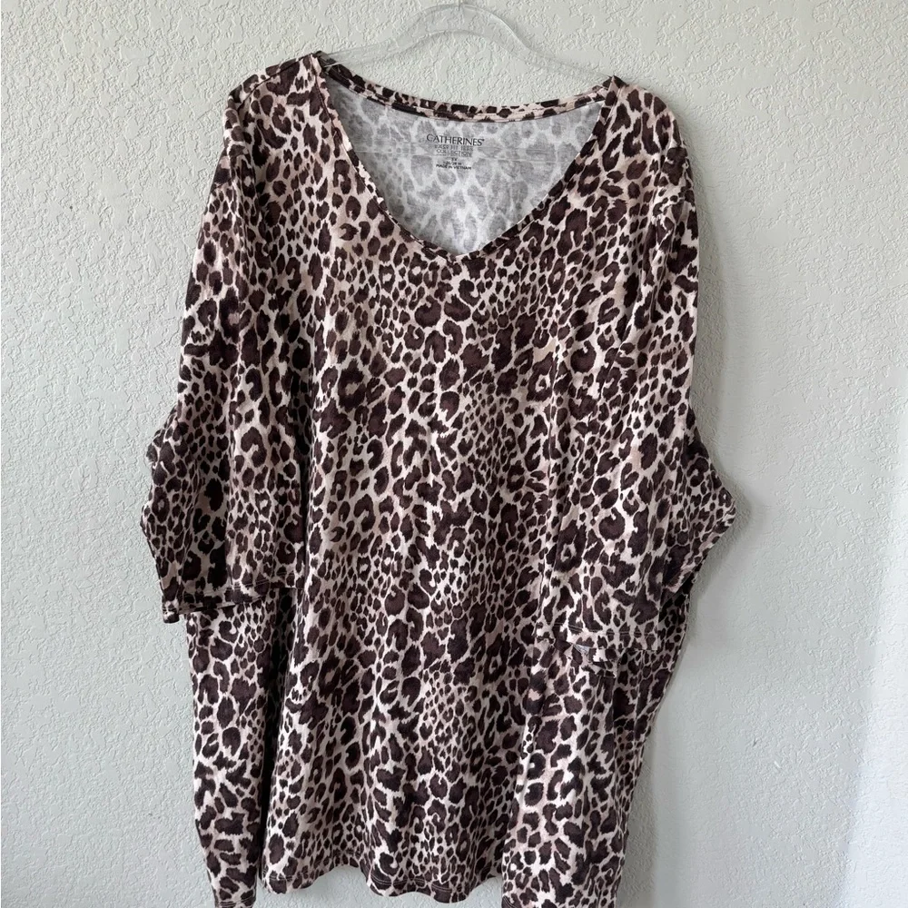 Catherine’s Leopard Print Women's Top - Size 3X or 26/28W - Great Condition! - Picture 1 of 7